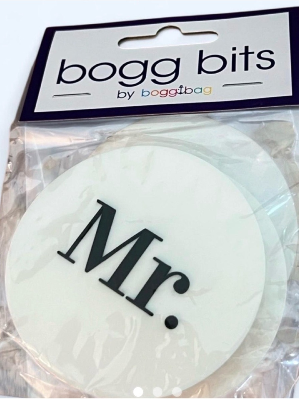 BOGG BAG White Round 'Mr.' Tag Accessory
